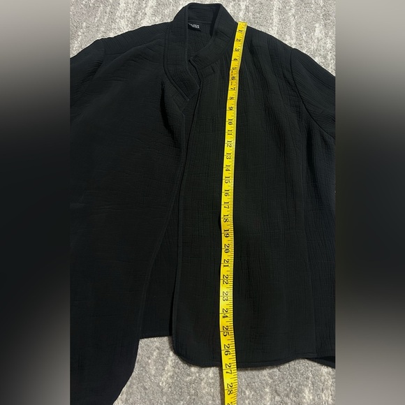 Eileen Fisher Open Front Jacket Sz XL Black Silk Blend Casual Quiet Luxury - Picture 6 of 7